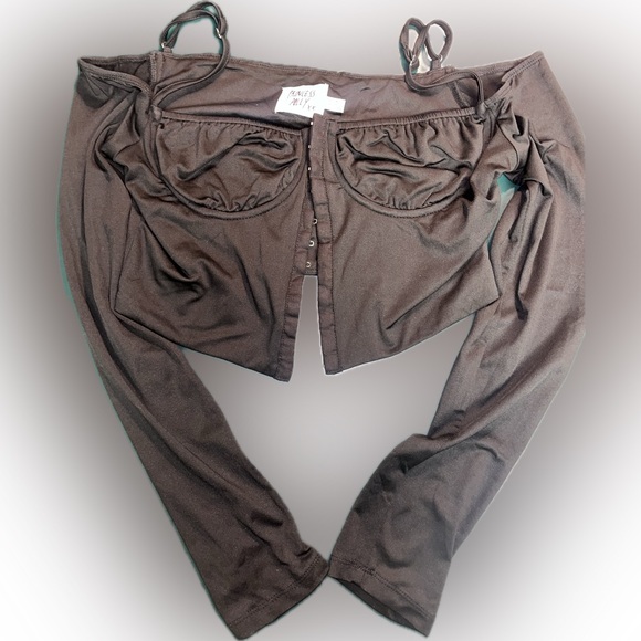 Princess Polly Tops - Princess Polly off the shoulder long sleeve corset top